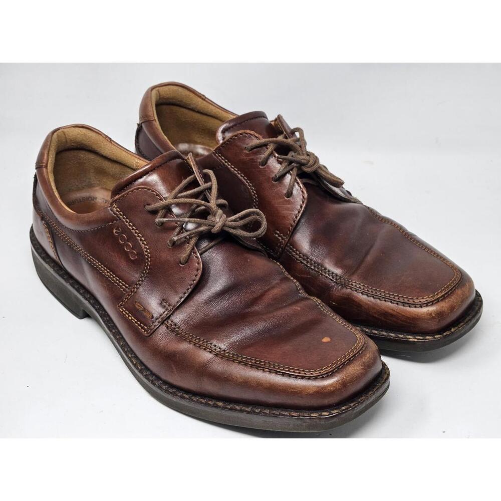 ECCO Oxford Lace Up Dress Shoes Mens Brown Sz 10.5 Casual
